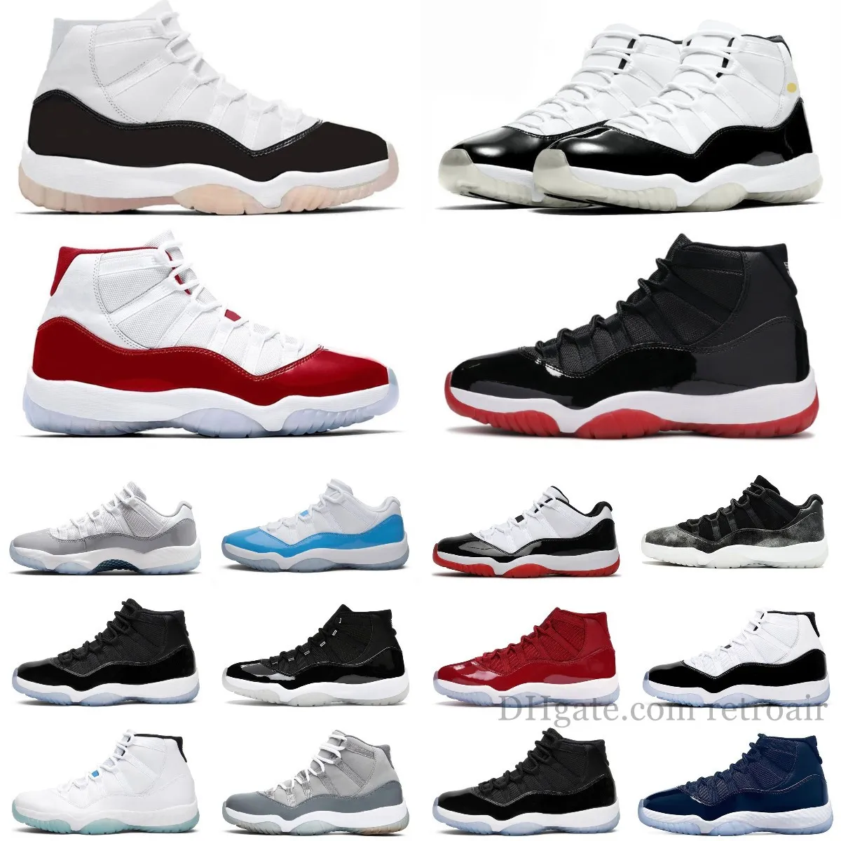 Jumpman 11 Cherry 11s Mens Basketball Shoes Gratitude Neapolitan Bred Midnight Navy Gement Cool