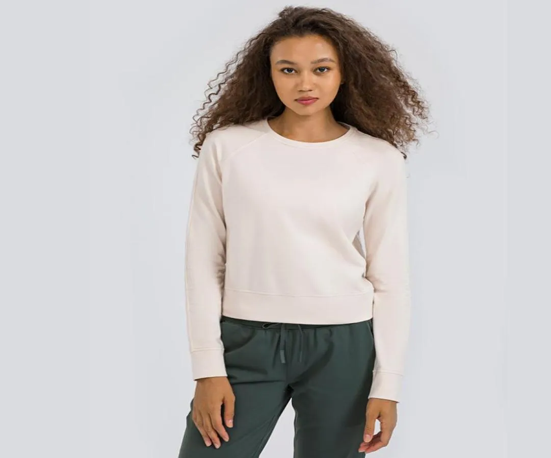 L121 Épaissir les sweats à capuche chauds Coupe décontractée Sweat-shirts Tenues de yoga Femmes Automne et hiver Hauts de sport Manteau Chemises décontractées à manches longues9310454