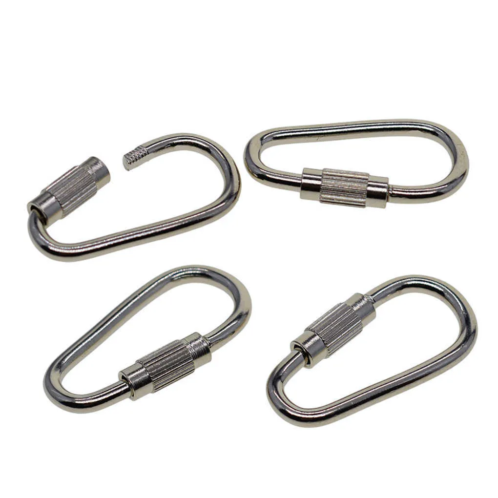 5 PCSCARABINERS PACK VAN 24 Metal D Ring Locking Carabiner Keychain Mini Snap Hooks Spring Lock Climbing Carabiners Clips Gifts Sport P230420