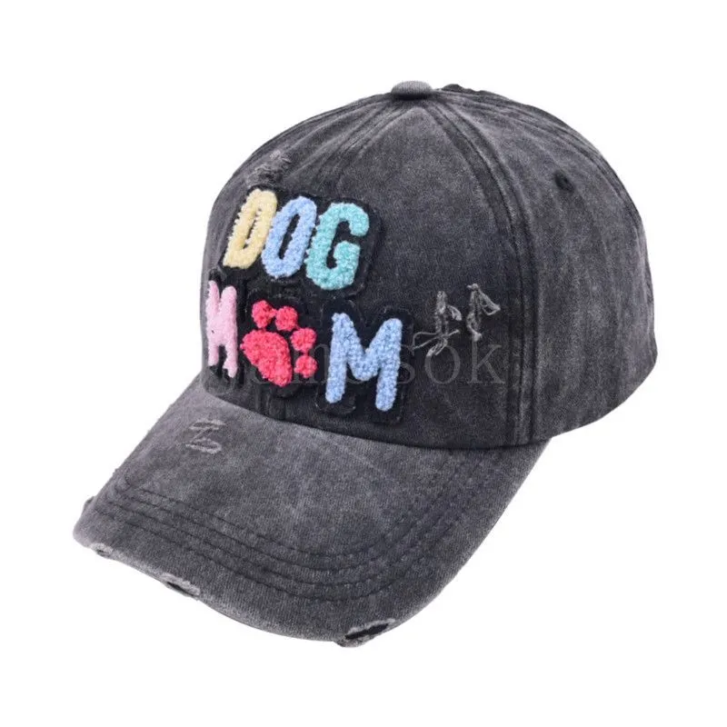 Chapeau de sport de plein air avec lettres monogrammées pour femmes, personnalisé, chien maman, chapeau de Baseball brodé, df077, vente en gros