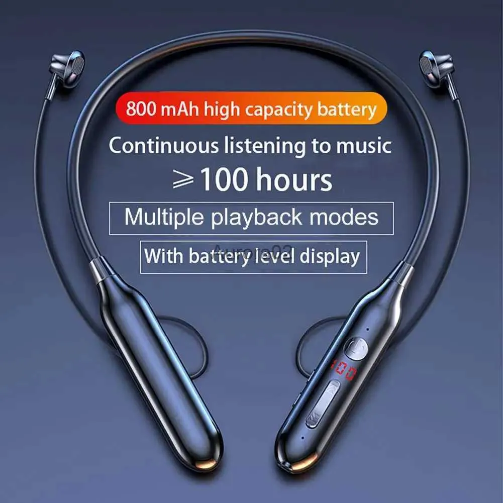 Mobiele telefoon-oortelefoon Draadloze oortelefoon Annuleren Niet-vertraagd LED Digitale magnetische zuigkracht HiFi Bluetooth-compatibel 5.0 Nekband-headset voor bellen YQ231120