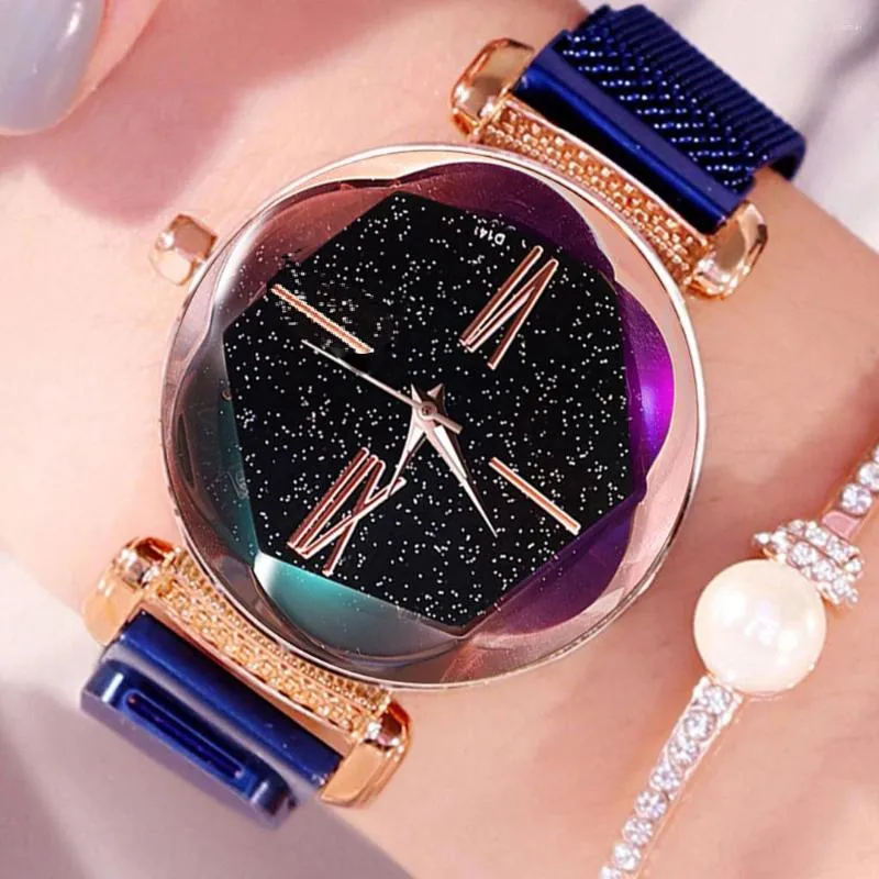 Montres-bracelets 2023 Femmes Montres Starry Sky Luxe Mode Diamant Dames Aimant Montre-Bracelet À Quartz Pour Femmes