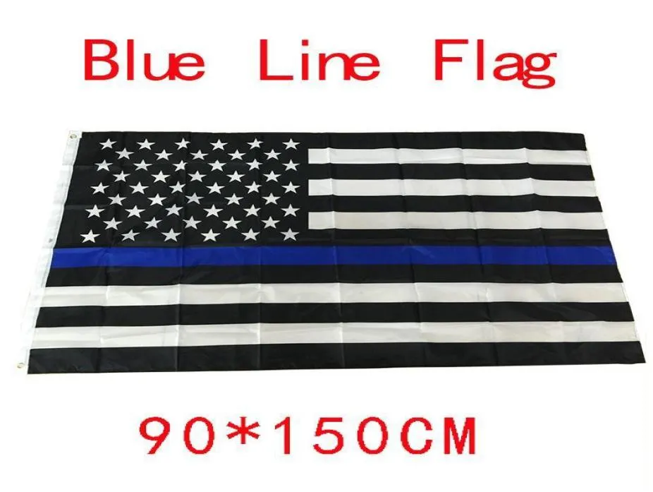 90150cm Blueline USA Police Flags 3x5フィート薄い青い線USAフラグブラックホワイトとブルーアメリカの旗と真鍮グロメットDBC BH29187866