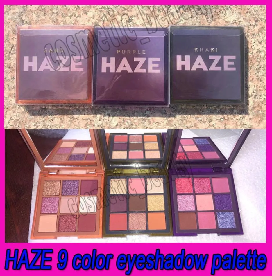 Nieuwe Oogmake-up Haze 9 Kleuren Oogschaduw Geperst Palet Paars Zand Kaki Shimmer Matte Oogschaduw 3 Stijlen7494097