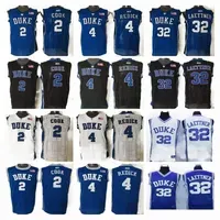 stitched NCAA Blue Devils Basketball Jerseys College Christian Laettner #32 Blue 4 Redick White 2 Cook College Jersey v6Q4#