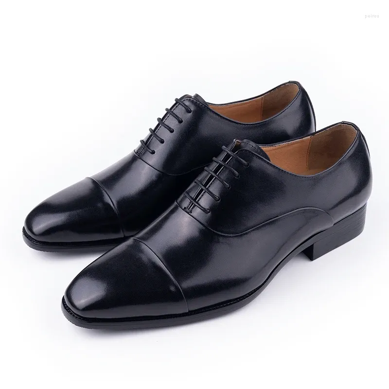 Chaussures habillées faites à la main noir gris hommes Oxford suture intérieure en cuir véritable de haute qualité hommes d'affaires formels pour