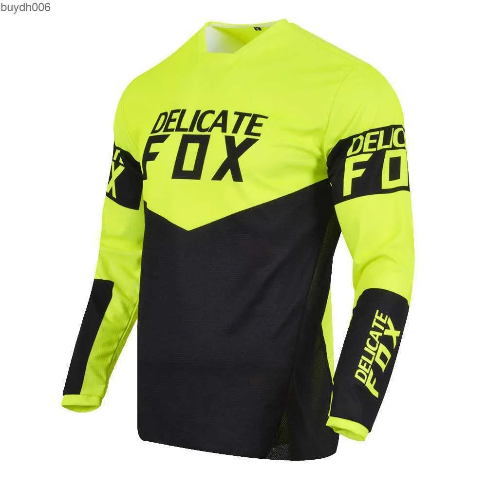 54OTメンズTシャツ2023新しいスタイルモトクロス180 Revnジャージーレーシング長袖MXダートバイクサイクリングバイクバイクブルー白い服メンズ