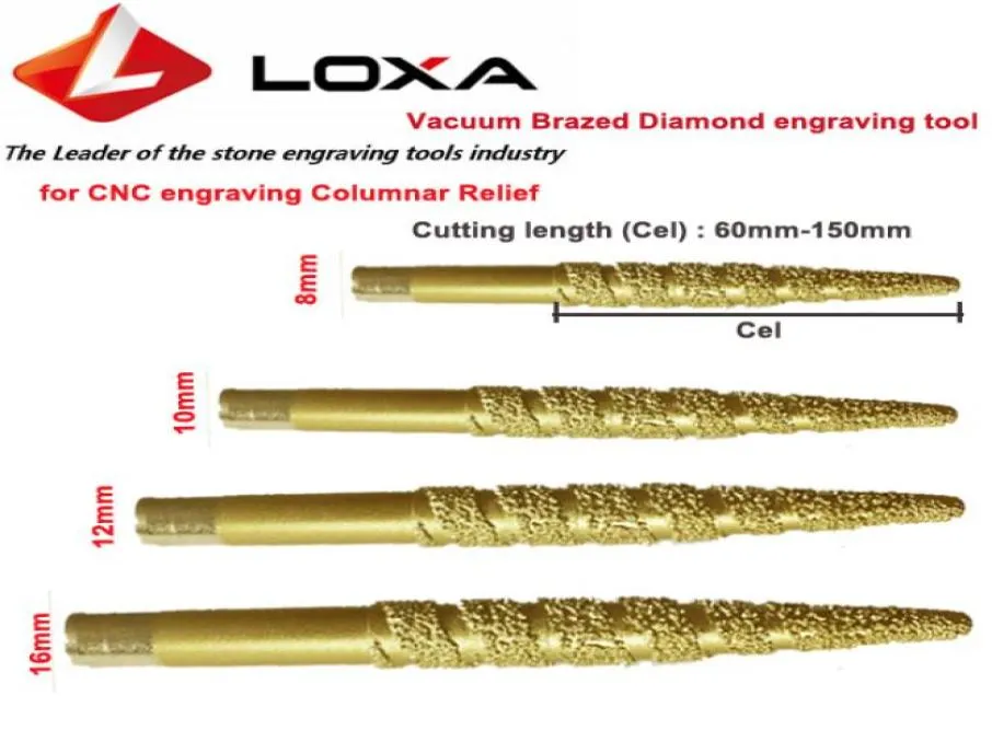 LOXA outils de gravure diamant brasés sous vide CNC peu de gravure pour machine CNC sculpture 3D outil de Relief de colonne outils en pierre 3056978