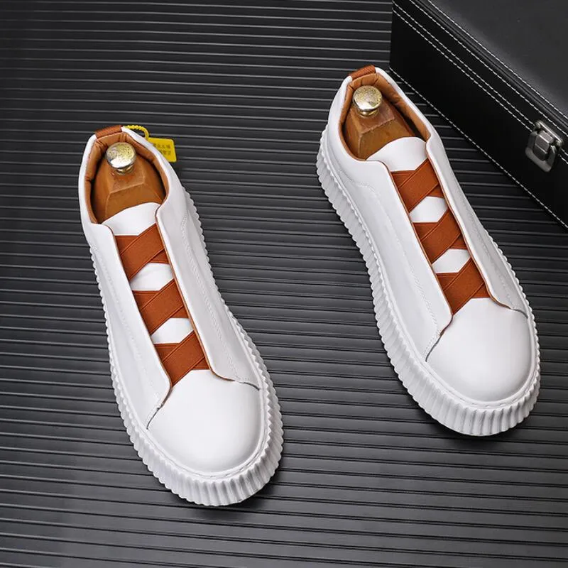 New Breathable Small 2024 Leather Casual Boots White Men's Shoes A6 823 151