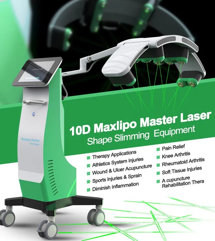 10D liposonisk laserfett Burning Slant Machine Fat Reduction Diode Laser Boby Shape Deivce Fat Loss Therapy for Pain Sårläkningsutrustning