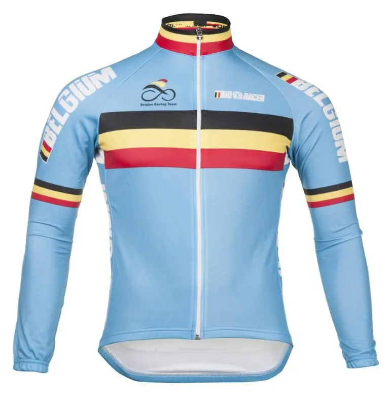 2018 Belgium Pro Team Winter Polar Cycling Windproof Windjacket Thermal MTB Rowerowy płaszcz Męsę rozgrzewkę 3684366