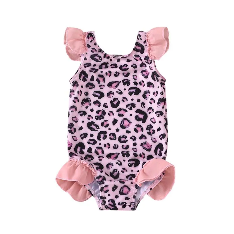 Swimsuit 0 3 Years Baby Girls Leopard Print Swimwear Girl Swimsuit One