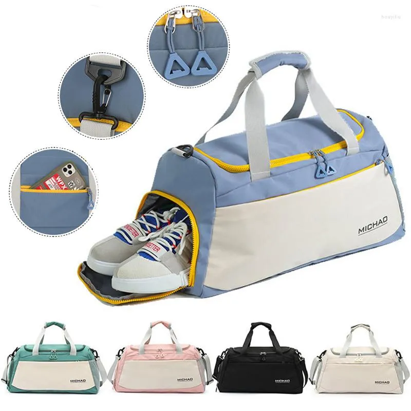 Sacs de plein air Fitness Sac de voyage Une épaule Sport Sac à dos Hommes Femmes Gym avec compartiment à chaussures Natation Yoga Bagages Sac à main Duffle