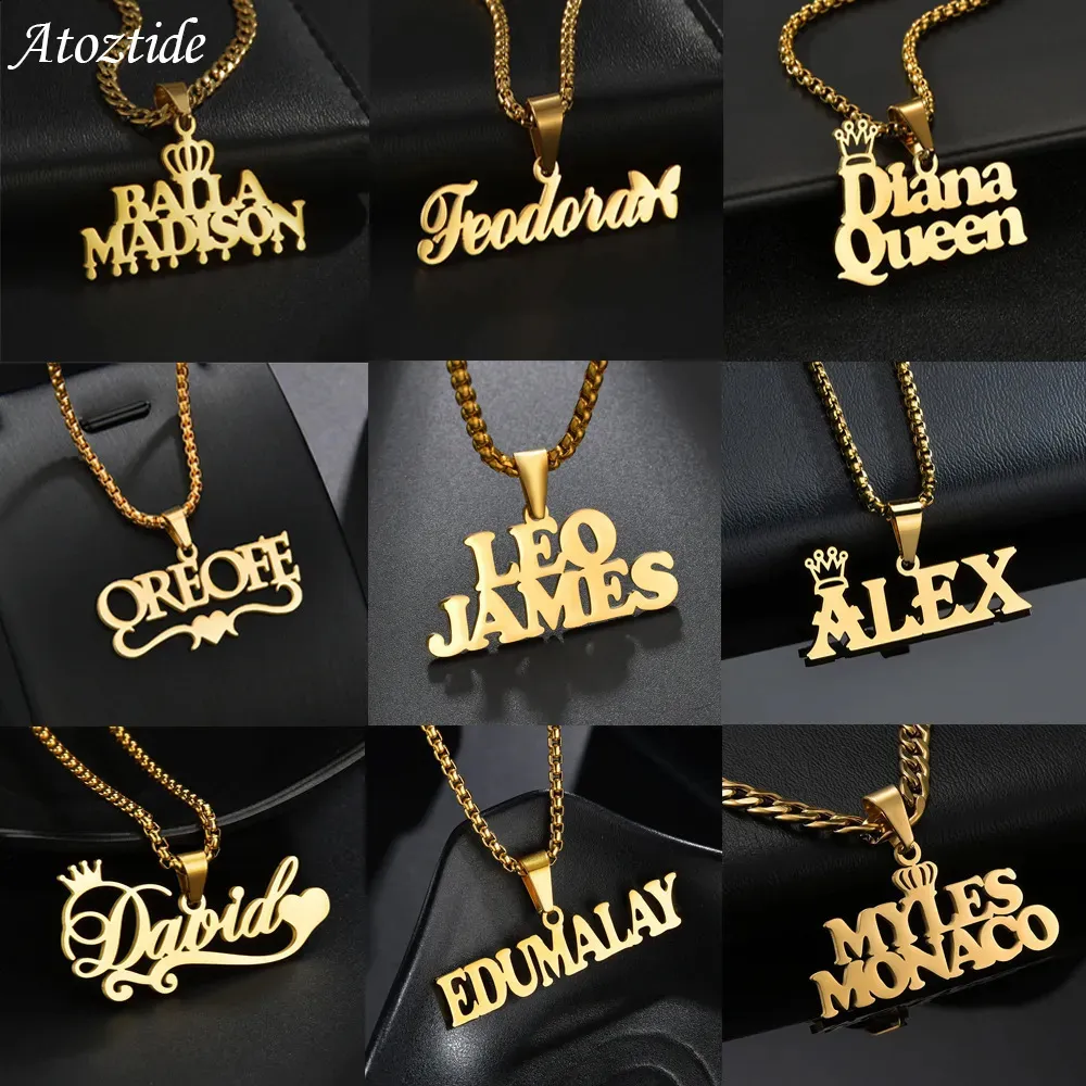 Customized Stainless Steel Cuban Personalised Pendant Necklace With Thick Chain Personalized Name Jewelry For Men And Women Detachable Gift 231120 From Guan05 17.56 DHgate.Com
