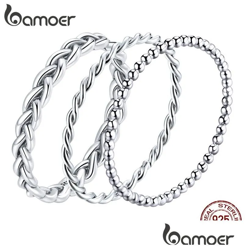 Anelli a fascia Sterling Sier Anello intrecciato con trama Twisted Eternity Band Anelli impilabili Gioielleria raffinata Anello gioielli con consegna a goccia Dhgarden Ot75P