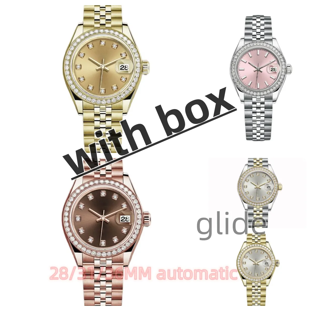 Relógios mecânicos femininos para mulheres 28/31/36mm automático completo de aço inoxidável luminoso à prova d'água relógio feminino estilo casal relógios de pulso clássicos montre de luxe