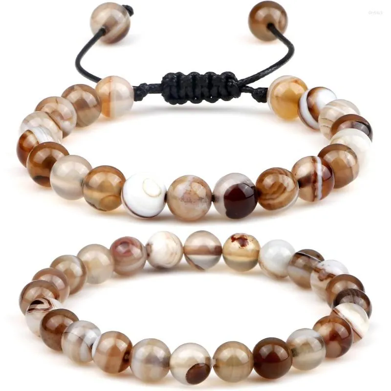 Strand Natural Agates Chakra Stone Beads Bracelets Handmade Onyx Quartzs Elastic Bangle Women Yoga Healing Jewelry Friend Gift Pulseira