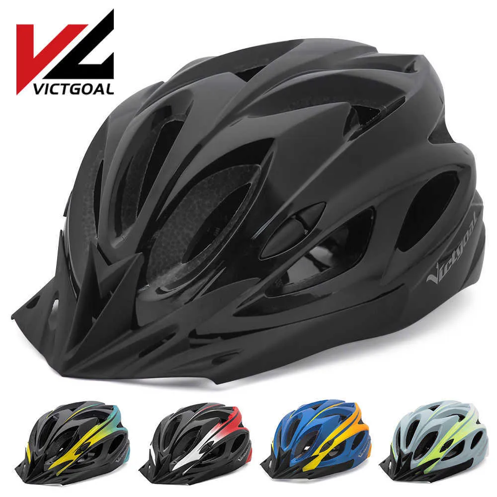 Cycling Helmets VICTGOAL Adult Bike Helmet with LED Light Bicycle Helmet with Sun Visor for Men Women Road Mountain Bike Cycling Scotter E-bike P230419