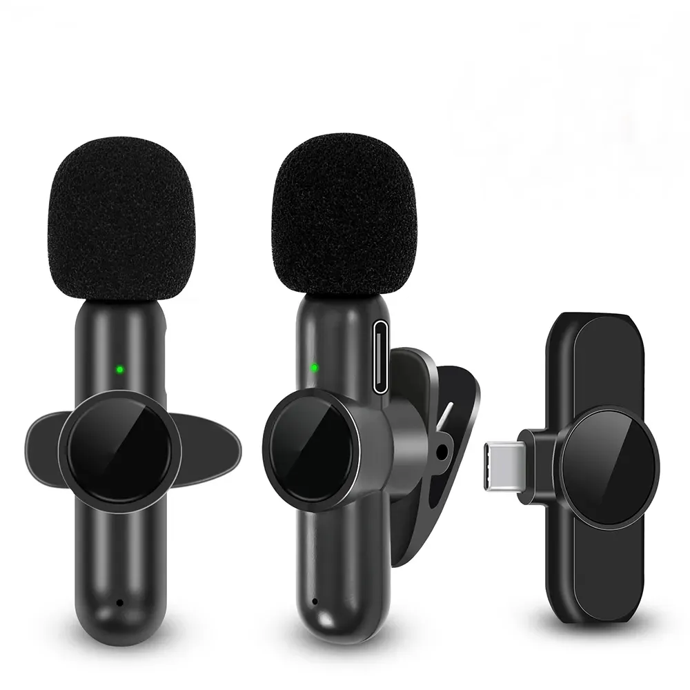 K3 Ny trådlös Lavalier K3 -mikrofonbrus som avbryter ljudvideoinspelning för iPhone/iPad/Android/Xiaomi/Samsung Live Game Mic Mic Mic