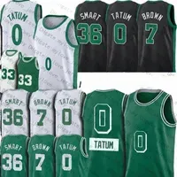 jayson 0 Tatum Jersey Basketball 7 Jaylen Marcus Brown Smart Jerseys Throwback 33 Bird Shirts 2022 75th Anniversary Uniform Green Black 214I#