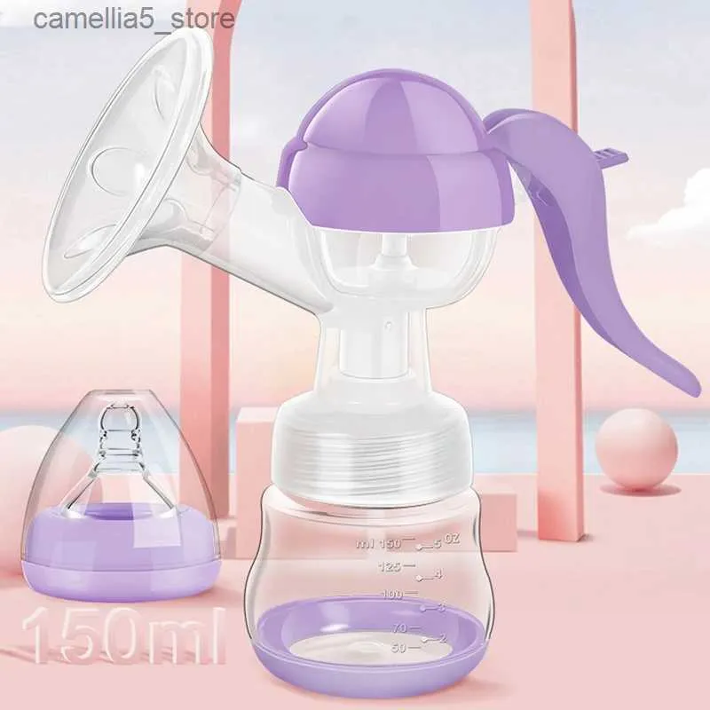 Breastpumps 150ML Manual Breast Pump Milk Collector BPA Free Comfort Adjustable Suction Silicone Hand Pump Breastfeeding Baby Feeding Pumps Q231120