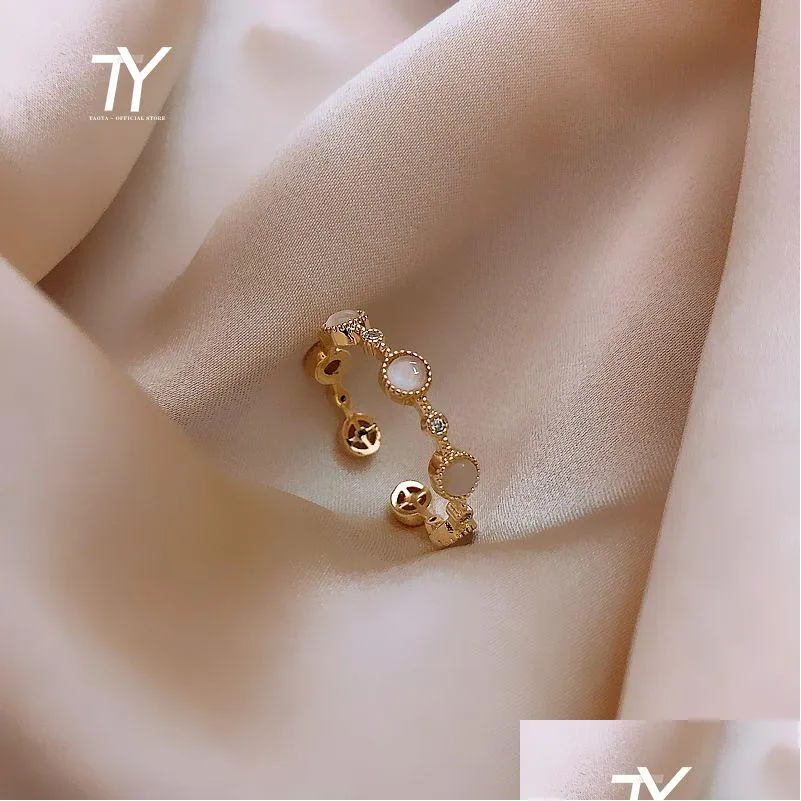 Band Rings Classic Small Round Rings Japanese Luxury Jewelry European And American Women Y Index Finger Student Opening Ring Dhgarden Otlpk