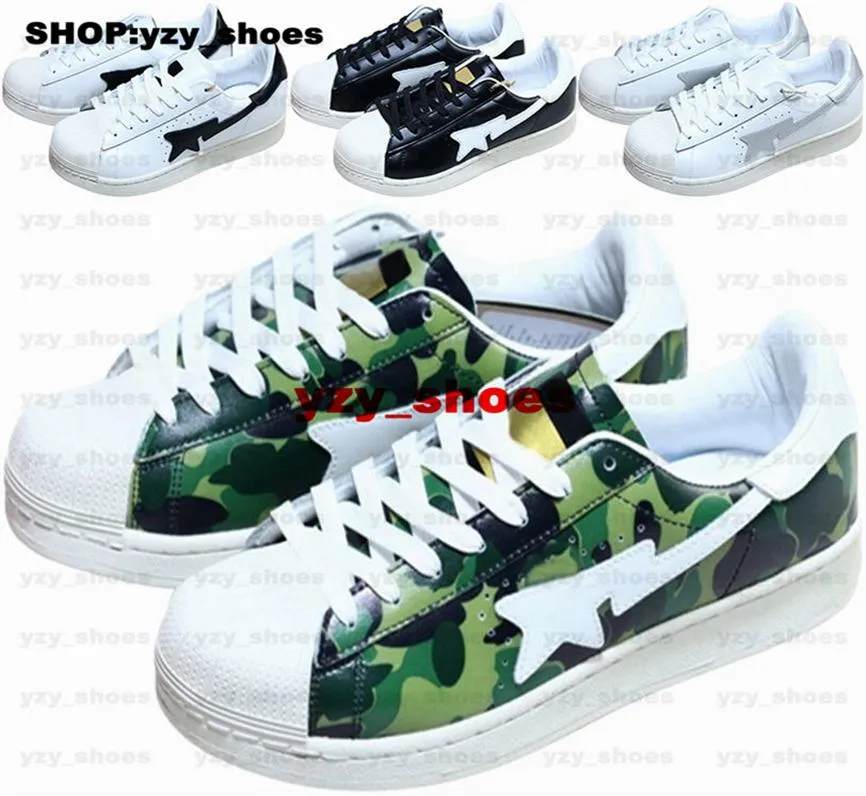 Sneakers Bapestar Rozmiar 12 Casual Mens Superstar 80s Buty Treners Superstars Designer Chaussures 46 ABC CAMO ZIELONY BIAŁY BIAŁY ZŁOTA ZŁOTA UST 12 KOBIETY US12