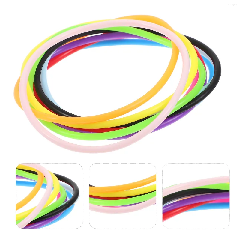 Charm Bracelets 100pcs Silicone Bands 80s Party Decorations Wristbands For Women