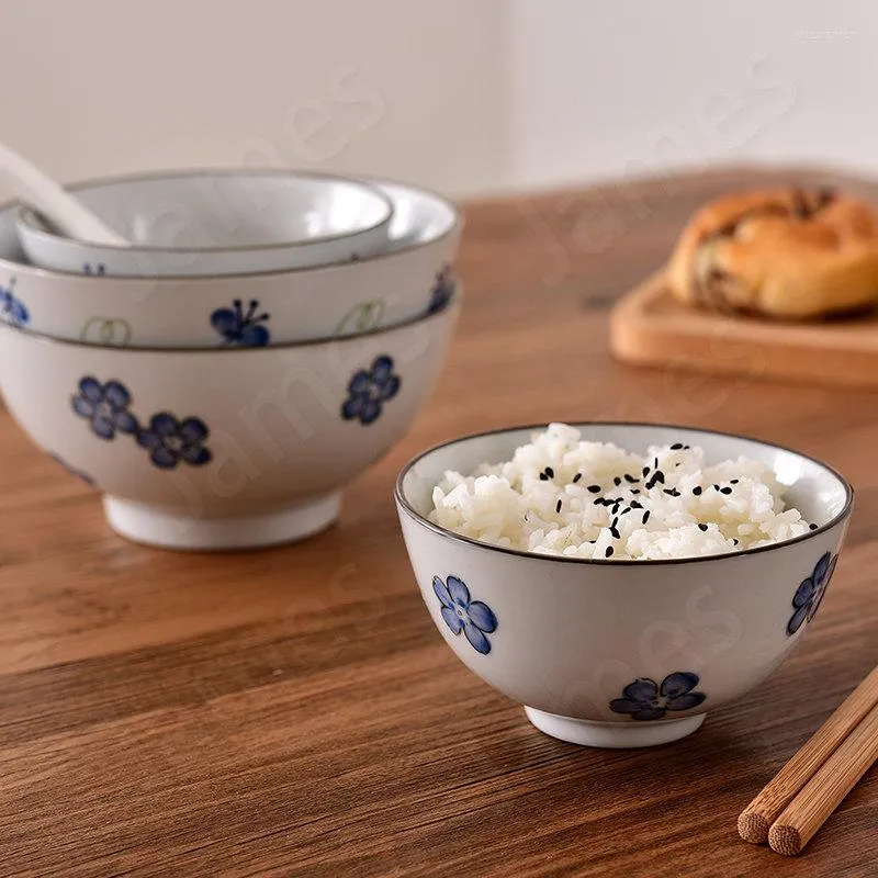 Tigelas tigela japonesa tigela estilos pastorais de plantas cerâmicas séries de flores de macarrão ramen sopa de sopa de sopa de ramen fruta