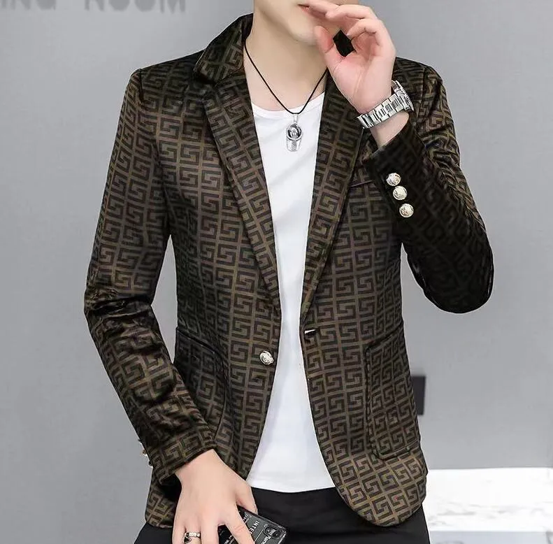 Mens Suits Luxury Clothing Coat Men Blazers Jackor Letter Printing Jacquard Coats Fashion G Varumärkesspårar