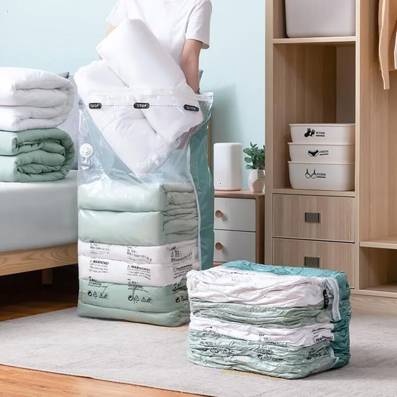 Хранение шкафа одежды не нужно насос вакуумные пакеты Большой пластик для хранения одеял одеяла.