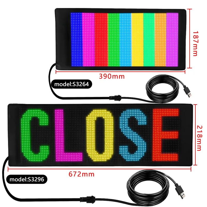 Auto RGB LED Display Auto Heckscheibe Bildschirm Word Scrollen APP Flexible  DE