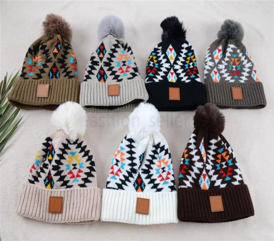 auto Dames Gebreide Caps Outdoor Hoeden Volwassen Mutsen Vizier Cap Hoeden Winter Warm Reishoed Casual Hoofddeksels Patchwork Kleurrijk9460547