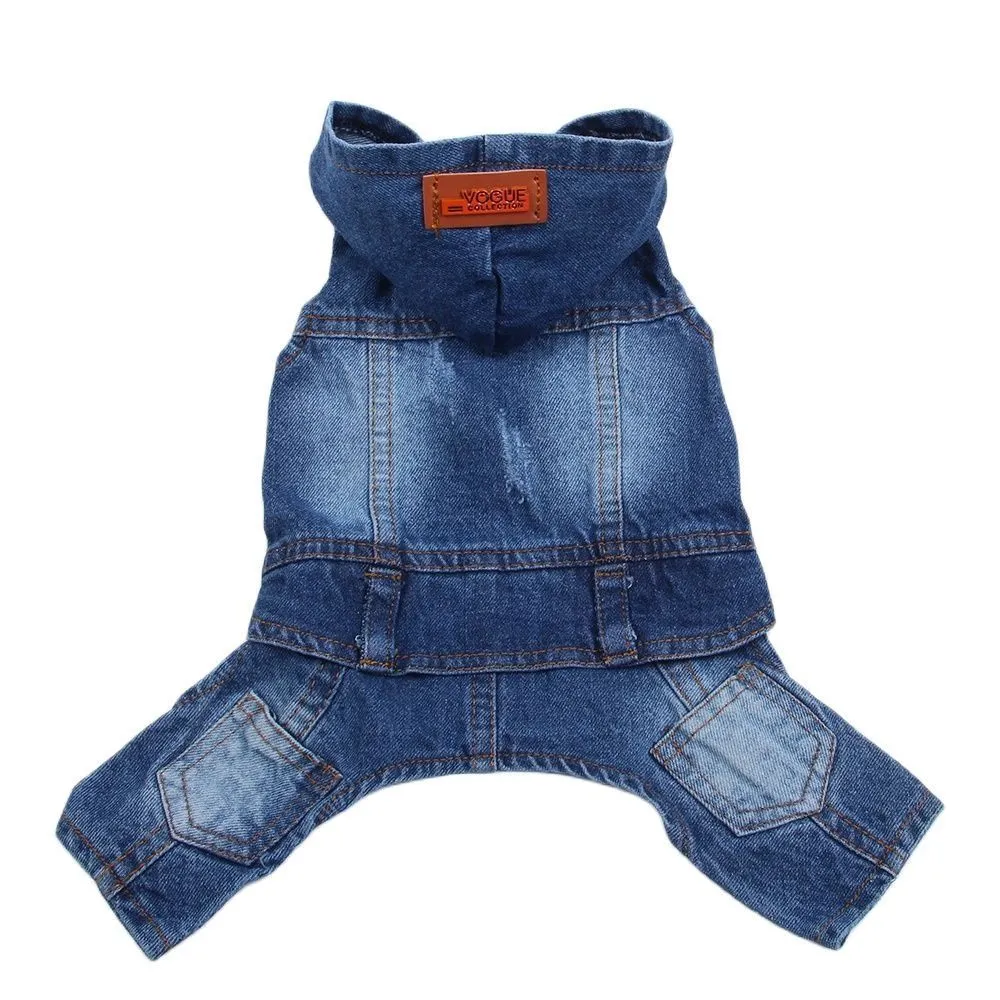 Hundebekleidung Haustier Hund Jeans Overall Hose Denim Katze Welpen Mantel Jacke Frühling Sommer Kleidung Bekleidung 6 Größen 230419