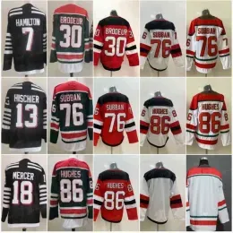 2023 Reverse Retro Green 86 Jack Hughes New Hockey '''' Jerseys 76 P.K. Subban PK 13 Nico Hischier 30 Martin Brodeur 7 Dougie Hamilton 18