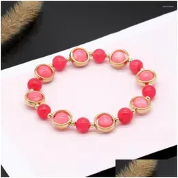 Chain Link Bracelets 8Mm Stone Beaded Bracelet For Women Elastic Energy Psera Homme Jewelry Charm Gift Gem Drop Delivery Jewe Dhgarden Dhw4R