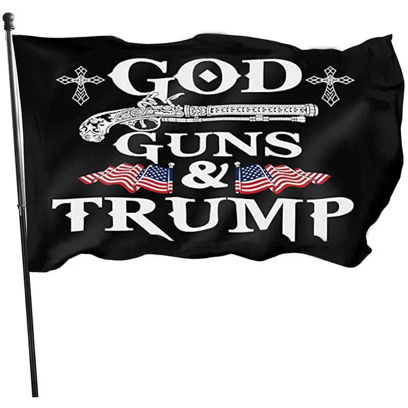 3X5ft Trump Flags 2024 Campagne Bannière Trump God Guns Drapeau DHL Livraison Gratuite