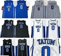 men 0 Jayson Tatum College Jersey Black Blue White Devils Basketball Jerseys Color Stitched Sport Breathable Excellent Quality Athletic 12CC#