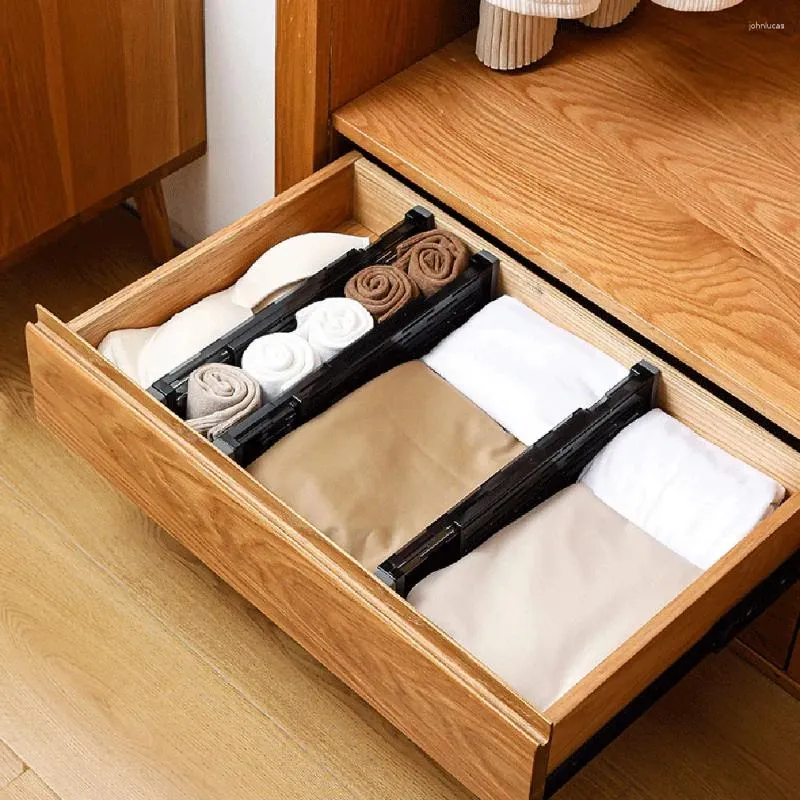Clothing Storage Stretchable Hollow Drawer Divider With Safety Lock Expandable Partitions Plate For Home