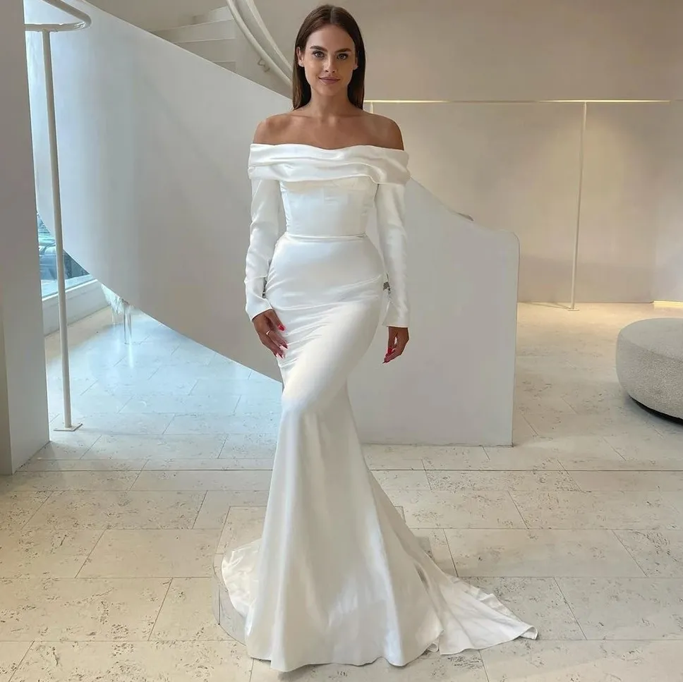 satin figure hugging wedding dress Ivory Satin and Ruffled Organza Wedding Dress