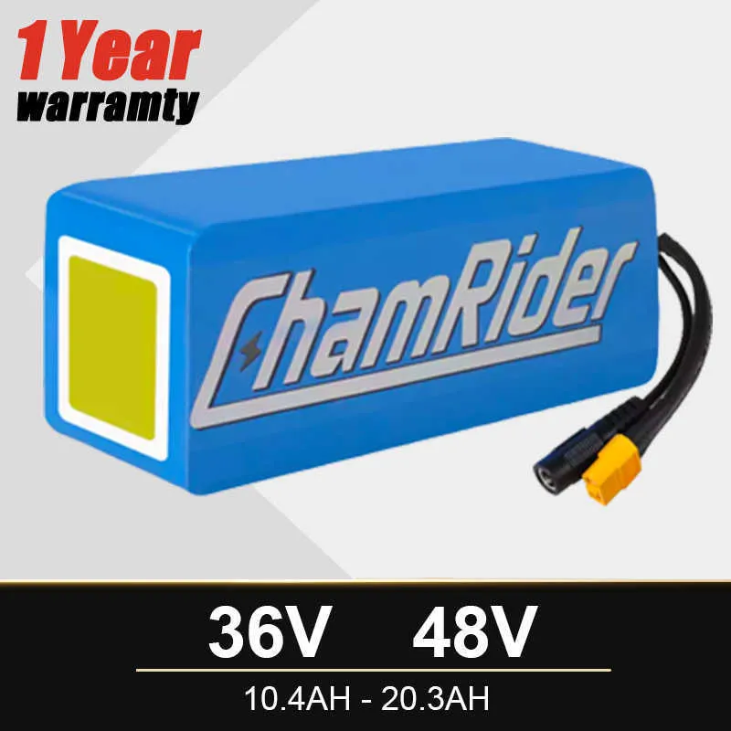 Chamrider 48V Batteri 10Ah Ebike Battery 20A BMS 48V Batteri 30A 18650 Lithium Batterispack för elektrisk cykel elektrisk skoter