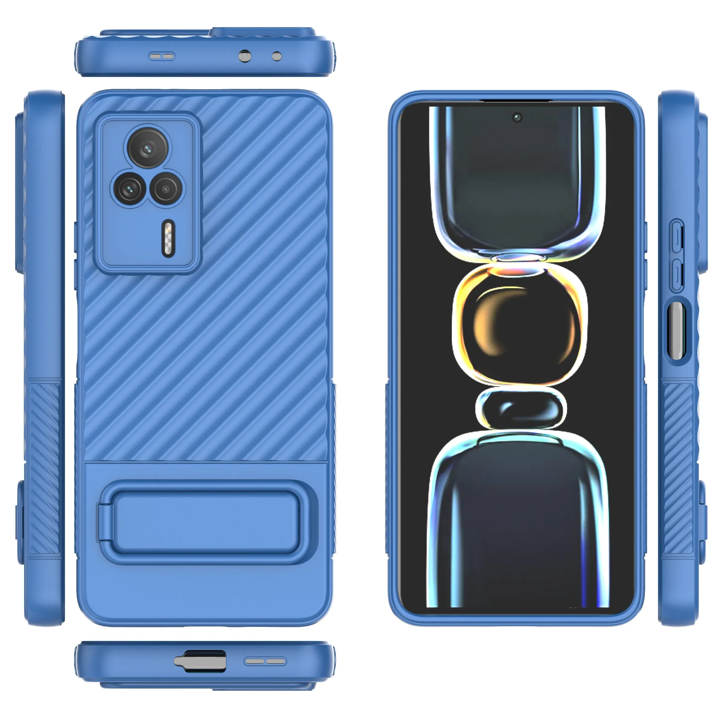 Shockproof Wavy Pattern Phone Stand Carbon Fiber Phone Case For Xiaomi Redmi  K60/K60E/Note 12/11/10/12C Pro/4G, Honor 80 Fundas From Szblandy, $292.16