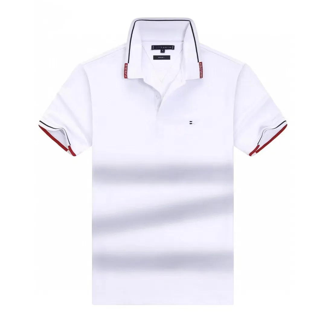 Summer Mens Designer List koszulki polo jedwabiście perłowe bluzki jakość bawełny krótki rękawowy biznes wszechstronny klasyczny style menu odzież koszule Asia m xxxl
