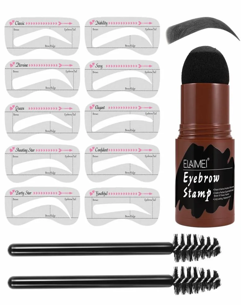 Elaimei Brow Kit Eyebrow Stamp Waterproof Long Stick Form varaktig naturlig kontur6179502