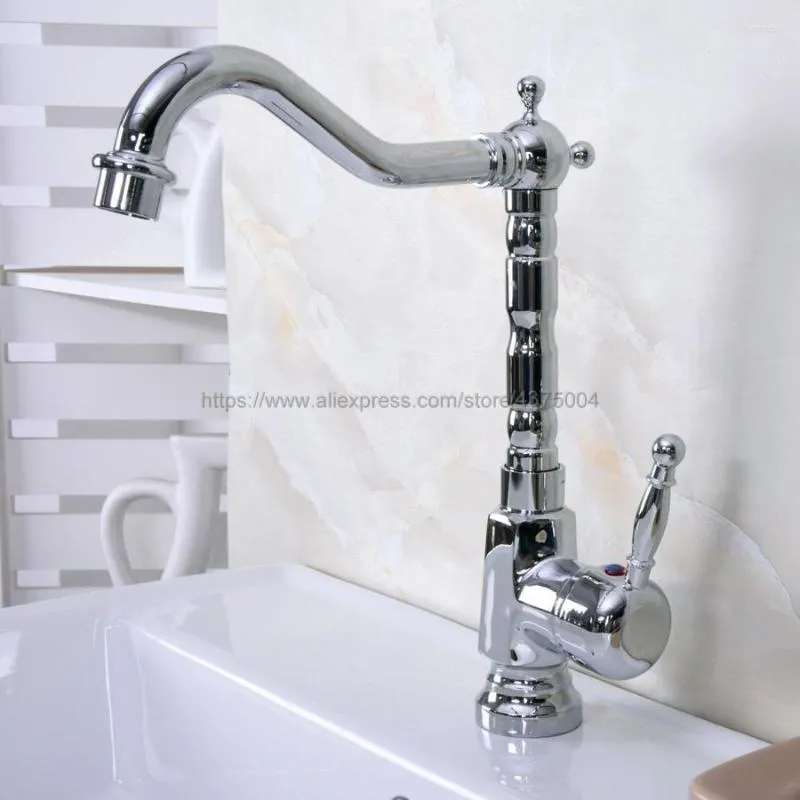 Bathroom Sink Faucets Deck Mount Chrome Basin Faucet Shower Bath Vanity Vessel Sinks Mixer Tap Cold And Water Nnf928