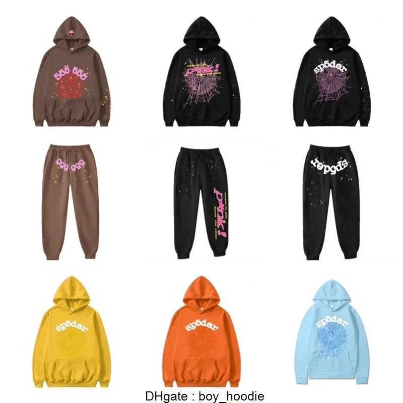 Sp5der Young Thug 555 Spider Sweat à capuche Hommes Femmes Mousse Imprimer Web Graphique Rose Sweatshirts Pulls surdimensionnés Designer Homme Veste Femme O6XK