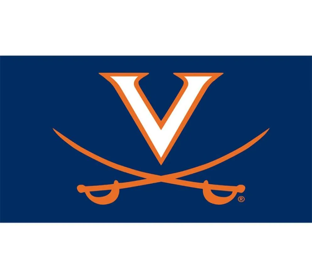 Virginia Cavaliers UVA University-Flagge, digitaler einseitiger Druck mit 80 Werbungen für den Außenbereich, Innenbereich, 5410333