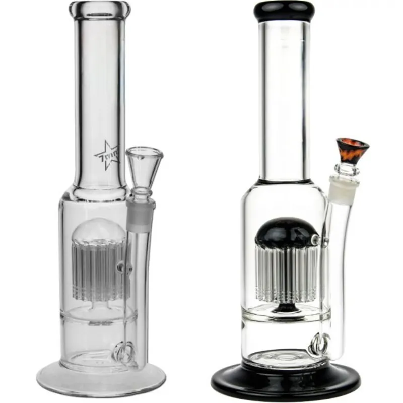 Vintage PREMIUM Black Leaf Glass Bong Water Hookah 7MM 15inch 24Arm Original Glass Factory made can put customer logo by DHL UPS CNE