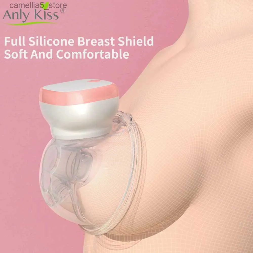 Breastpumps Anly Kiss Electric Breast Pump Silent Wearable Automatic Milker USB Rechargable Hands-Free Portable Milk Extractor Q231120