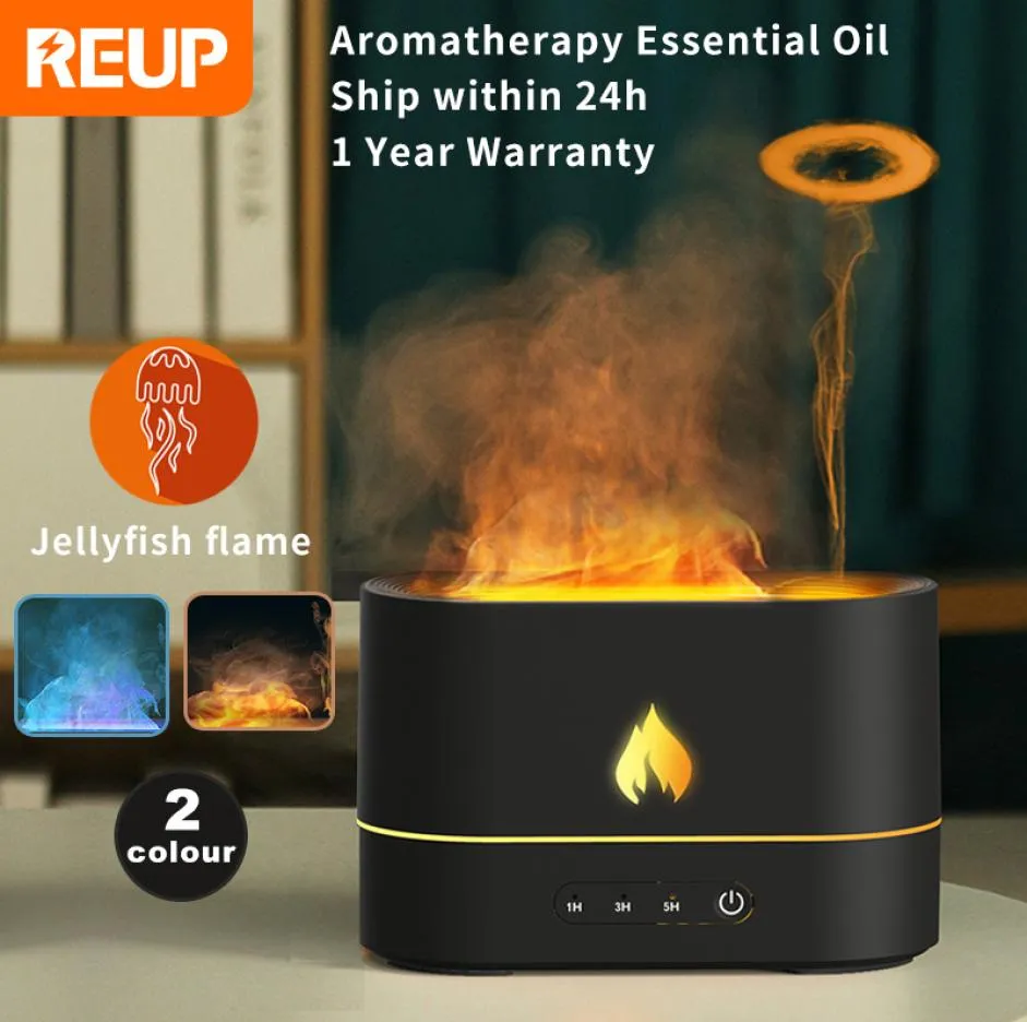 Essentialoljor Diffusorer Flame Air Firidifier Ultrasonic aromaterapi luftfuktare Vulkan Mist Maker Fragrance Oil Aroma Difusor 24437228